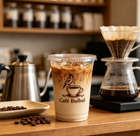 Gobelets en plastique PET écologiques personnalisables avec logo, jetables, transparents, pour boissons froides, avec couvercles et pailles, pour café glacé et matcha