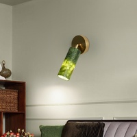 Lampu dinding marmer samping tempat tidur, lampu dinding giok mewah, lampu antik, lampu dekorasi dinding latar belakang Retro Prancis kelas atas