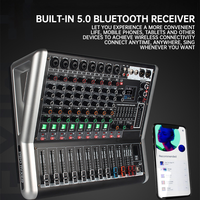 Console de mixage active professionnelle TM-AMP 4/6/8 canaux avec amplificateur intégré et 16 effets DSP pour les petites scènes et événements