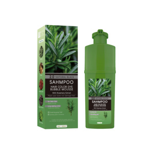 Shampoo colorant capillaire à la rosemaine 420ml, <span class=keywords><strong>mousse</strong></span> à bulles avec extrait naturel de ginseng pour une coloration permanente rapide des cheveux gris en noir, longue durée - Product Image 6