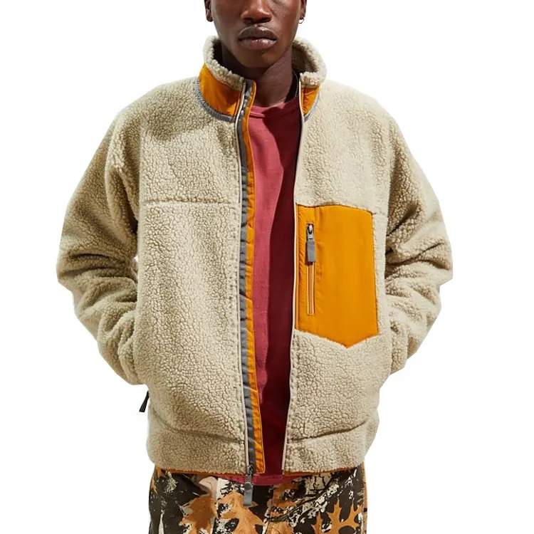 Giacche e cappotti da uomo di nuova moda giacca invernale in pile Sherpa con collo alto classico da uomo