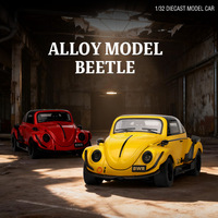 Modèle de voiture Beetle à l'échelle 1/32 en alliage, réplique vintage en métal, artisanat pour enfants, unisexe, emballage en boîte couleur, vente en gros