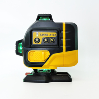 Niveau laser vert auto-nivelant 16 lignes avec base rotative, outil de mesure pour la construction