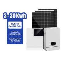 Kit de Sistema de Paneles Solares Híbridos de 3-30kW con Controlador MPPT PWM, Monocristalino, Policristalino, de Iones de Litio, 8kW 12kW para Uso Residencial