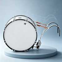 Factory Direct Marching Bass Drum 24 Inch Wood Shell with Carrier and Drum Sticks for School Band Wholesale