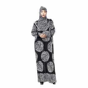 Ensemble Abaya deux pièces personnalisé OEM pour femmes musulmanes, pull léger à manches longues et bandeau, en polyester - Product Image 3