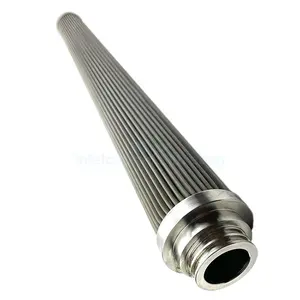 5 micron ss 316L sintered fiber Mesh pleated Metal Candle washable melt polymer filtration Stainless Steel Filter cartridge