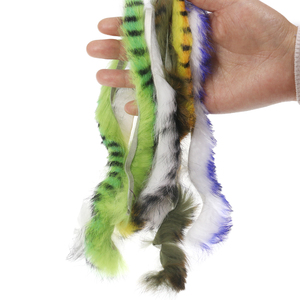 Số lượng lớn 4mm dọc cắt thỏ zonker Dải cam màu xanh hổ bị cấm Màu sắc Nhựa lông bay buộc cho sông crayfish móng vuốt <span class=keywords><strong>Bunny</strong></span> - Product Image 5