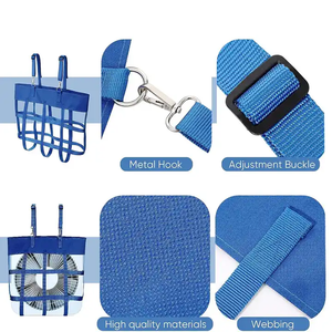 Sac de ventilateur équin réglable <span class=keywords><strong>2</strong></span> pièces support de ventilateur de boîte classique pour décrochage de cheval suspendu ventilateur de cheval fournitures stables accessoires de crochet en métal - Product Image 3