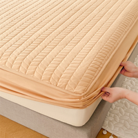 Protège-matelas de luxe imperméable en polyester tricoté à motif géométrique et couleur unie pour usage hospitalier