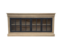 SG0400 Français Vintage De Luxe En Bois Massif Salon Meubles Armoires 4 Portes En Verre TV Media Console Table De Rangement Buffet
