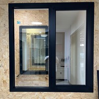 Ventana Abatible de Apertura Exterior con Aislamiento Acústico, Diseño Posmoderno, Marco de Aleación de Aluminio