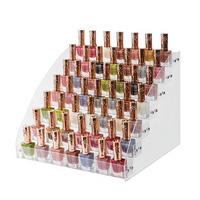 Présentoir à vernis à ongles et organisateur de maquillage en acrylique transparent noir, écologique, moderne, détachable, à 2-7 niveaux