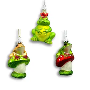 glass christmas tree decoration animal glass ornament reptile frog glass ornament