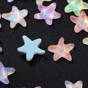 Étoiles de mer plates en verre avec strass 10 mm, irisées, pour décorations d'ongles et accessoires de bijoux DIY - Product Image 3