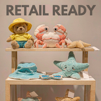 Jouets en peluche personnalisés pour l'été et la plage, OEM ODM, tortue de surf, crabe en peluche, vente en gros, cadeau pour enfants