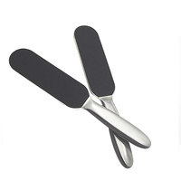 Lime à pied professionnelle en acier inoxydable à double face avec logo personnalisé, lime à pied pour pédicure avec papier de verre remplaçable