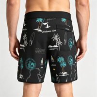 4 Way Stretch Stof Zwembroek Heren Snelle Droge Strandprint Strand Swim Custom Board Shorts