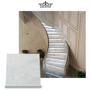 Goldtop OEM/ODM Wholesale Natural Stone White Cary Ice Marble Slab White Pure White Marble Design Marble