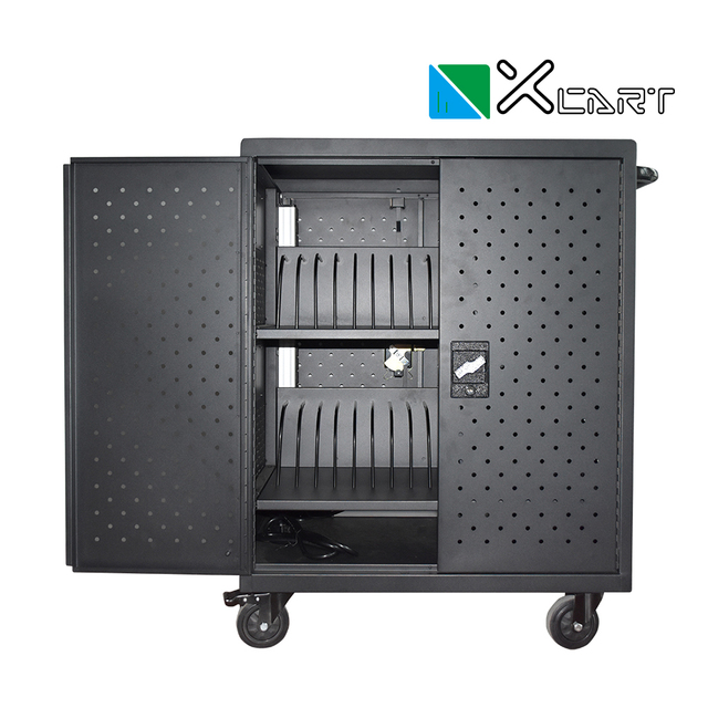 Multi-device Charging Station 16+16 Port Charging Cabinet With PDU USB Mobile Metal Cart for Schools Offices Ipad Laptop Tablet