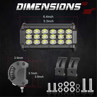Barre lumineuse LED tout-terrain 12V super lumineuse à faisceau spot, format compact 6 pouces, lot de 2 par boîte, pour voitures