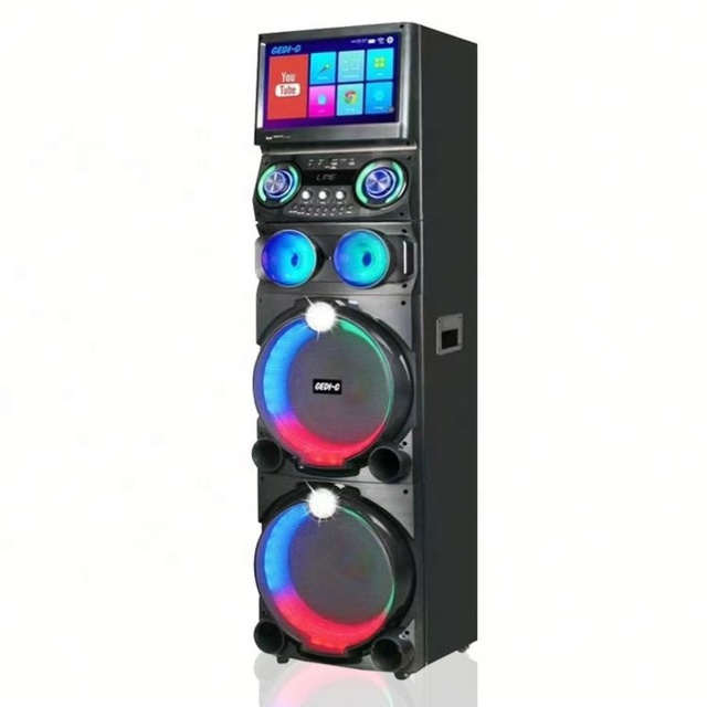 GD-1419 >800W Active Trolley Speaker with RGB LED Lights for 5.3 Wireless Charging & Display Screen-Portable DJ Speaker