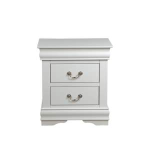 DB Louis Philippe <b>White</b> Finish Smart <b>Nightstand</b> Modern Luxury Bedroom Furniture for Bedroom and Living Room - Product Image 6