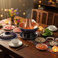 Cloisonné-Kupfer-Topf, traditionelles chinesisches Design, ohne Griff, mit Deckel, für den Haushalt