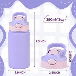 <span class=keywords><strong>Gobelet</strong></span> isotherme de 12 oz en acier inoxydable avec revêtement poudré, personnalisable, avec bouchon à clapet, pour enfants, modèle Bounce - Product Image 3