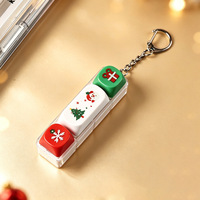 Porte-clés de Noël en forme de mini-clavier mécanique, jouet anti-stress, breloque de sac de fête, cadeau fantaisie DIY, vente en gros personnalisée
