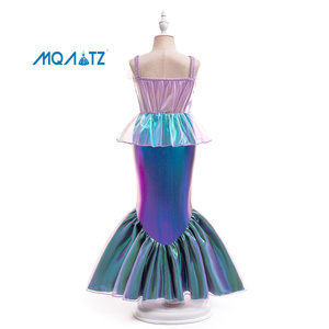 MQATZ Costume da <span class=keywords><strong>Sirena</strong></span> Ariel per Bambine, Vestito di Halloween in Spandex con Coda di Pesce e Pizzo, Costume da <span class=keywords><strong>Principessa</strong></span> per Spettacoli - Product Image 5