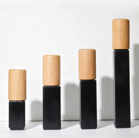 Flacon pulvérisateur de parfum noir en verre 3ml 5ml 8ml 10ml, flacon test de parfum avec atomiseur et couvercle en bois foncé