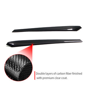 Gerçek karbon Fiber İç kapı paneli Trim kol dayama Dashboard konsolu Tesla için kapak Model <span class=keywords><strong>3</strong></span> Y 2021 2022 dekorasyon aksesuarları - Product Image 3