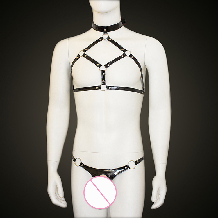 PU Leather Gay Bondage Belt Set - Kinky Toys Unveiled