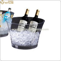 Seau à glace acrylique en forme de taille en plastique Ustensile de refroidissement de fête en plastique 10L pour l'utilisation de bar KTV en boîte de nuit