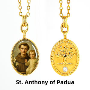 Collana con ciondolo a tema religioso di Sant'Antonio da Padova GIVELUCK, simbolo di protezione miracolosa e speranza - Product Image 4