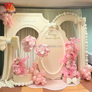 อุปกรณ์ตกแต่งงานอีเว้นท์ SMOOTH ซุ้มโค้งวงรีอะคริลิค PVC สีขาว พร้อมไฟ LED ฉากหลังเจ้าหญิงสำหรับงานแต่งงาน งานเลี้ยงวันเกิด - Product Image 3