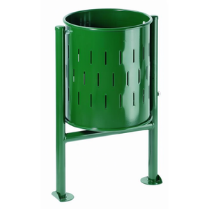 Cestino per Rifiuti Circolare 45 L in Metallo per Uso Esterno Verde - Product Image 2