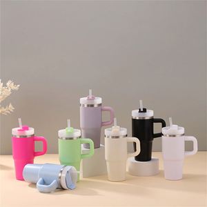 <b>Kids</b> Stainless Steel 14oz Outdoor Travel Tumbler with Straw Handle Insulated Vacuum Drinking Cup - Product Image 1