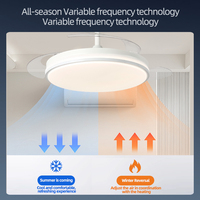 Ventilateur de plafond moderne silencieux de style nordique pour salon et salle à manger, avec télécommande, ventilateur LED invisible intelligent, luminaire suspendu