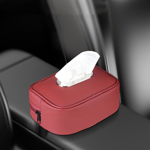 T-1235 Organisateur de voiture portable en cuir PU souple de haute qualité avec logo personnalisé, boîte à mouchoirs universelle pour dossier de siège, rangement de papier, nouveau intérieur - Product Image 3