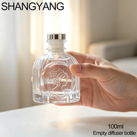 Ventes Flash Usine : Bouteille en Verre Transparente Cannelée Verticale Vide de 100 ml pour Diffuseur de Parfum à Bâtonnets, avec Bouchon Facile à Ouvrir et Boîte Incluse