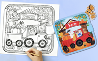 Livre d'activités Montessori pour les tout-petits de 1 à 3 ans, thème animaux de la ferme, livre silencieux en feutre et planche d'activités, apprentissage préscolaire, motricité fine, sensoriel
