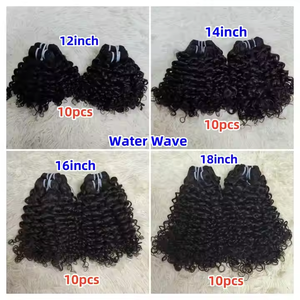 Letsfly spedizione gratuita Onda d'acqua da 10-16 pollici/ciocche di capelli umani ricciolute ricciolute di colore naturale extension per capelli vergini crudi - Product Image 5