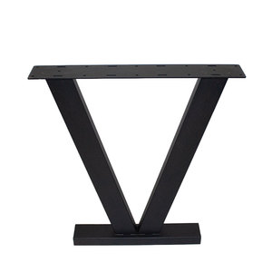 Wf đồ nội thất Khung trong nhà ăn uống đúc sắt rèn thanh bàn ăn văn phòng băng ghế dự bị cà phê đen vàng kim loại chân bàn - Product Image 2