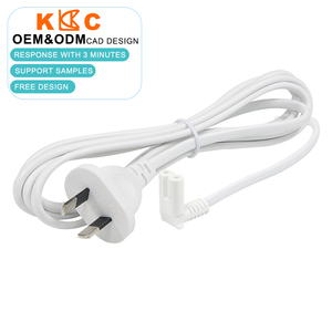 Australia Standard 2 Pin AC Mains <b>Power</b> <b>Cable</b>, Right Angle IEC C7 Figure 8 Lead, OEM White <b>Power</b> Supply Cord - Product Image 1