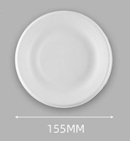 Assiettes de dîner modernes en bagasse blanches, biodégradables, réutilisables, certifiées écologiques, jetables, pour fêtes, lot de 90, Kaixuan, en promotion