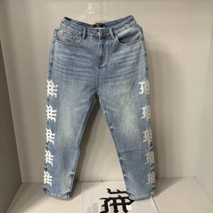 Men's Clothing Jeans Top Quality Luxury Mixed EMOTIONS Jeans Vintage Hand Drawn Graffiti Printed Knife Cutting Casual Pant Jeans - Product Image 6