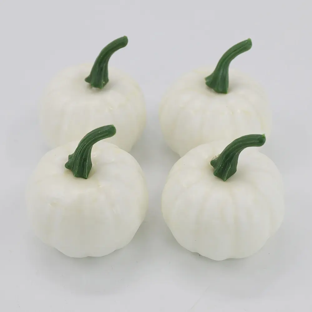 ShellKingdom-Mini calabaza blanca Artificial para el hogar, boda, Acción de Gracias, Halloween, decoración de fiesta, 4 unidades