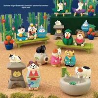 Ornamen Kucing ZAKKA Musim Panas Motif Semangka, Figur Mainan Trendi, Dekorasi Mobil, Kerajinan Resin DIY Blind Box, Buatan Cina, Dikemas Satuan